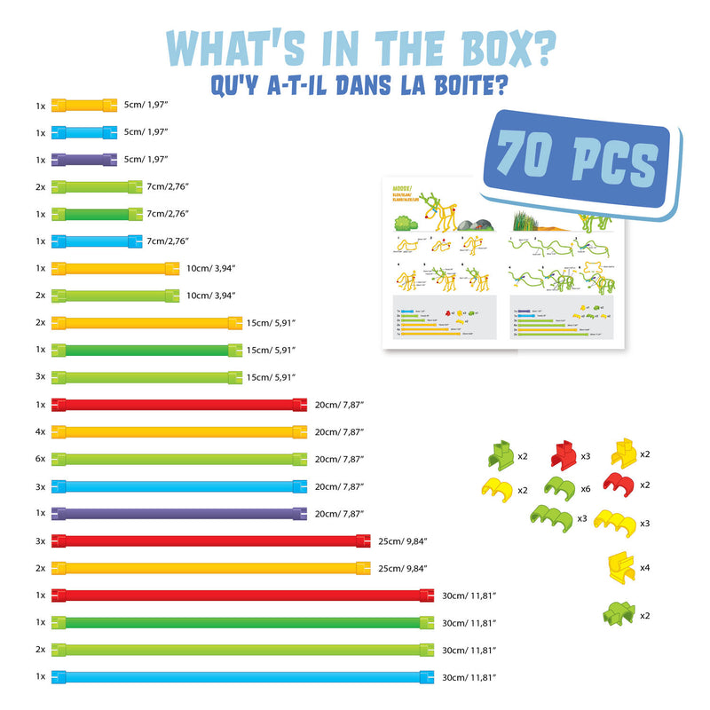 Load image into Gallery viewer, Spaghetteez 70stuks set- flexibele bouwstaafjes- speelgoed 4,5,6,7,8 jaar jongens en meisjes- knutselen meisjes jongens- constructie speelgoed- montessori speelgoed- educatief speelgoed