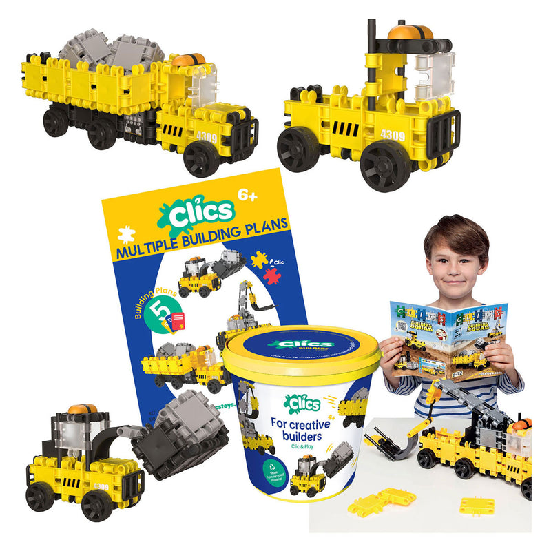 Load image into Gallery viewer, Clics builders 5-in-1 bouwblokken– duurzaam speelgoed gemaakt van gerecycleerde kunststof- bouwset 5 in 1 - speelgoed 4,5,6,7,8 jaar jongens en meisjes- educatief speelgoed- montessori speelgoed- constructie speelgoed