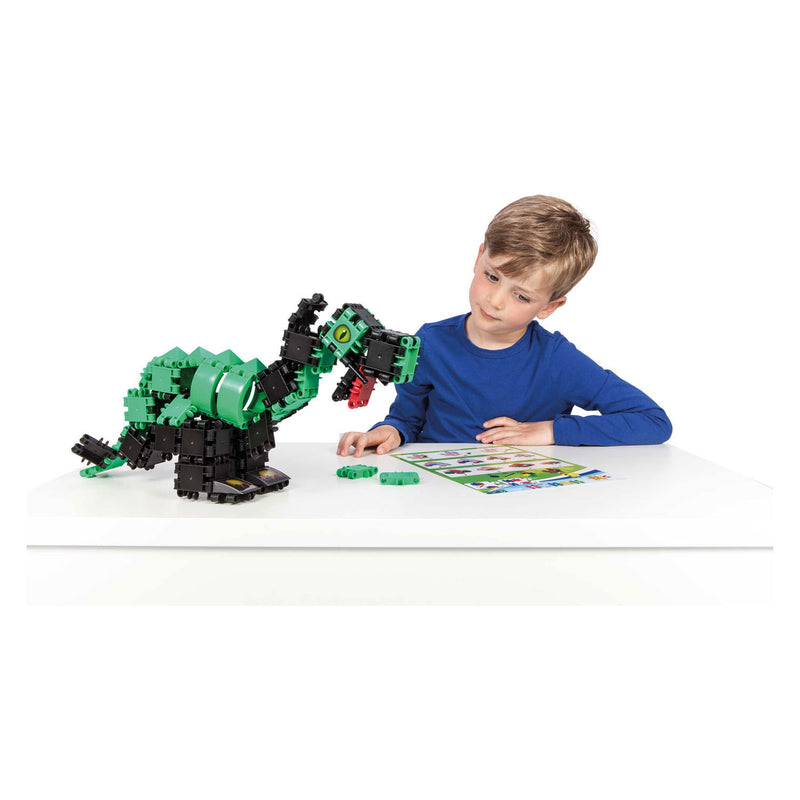 Load image into Gallery viewer, Clics dino world 6-in-1 bouwblokken– duurzaam speelgoed gemaakt van gerecycleerde kunststof- bouwset 6 in 1 - speelgoed 4,5,6,7,8 jaar jongens en meisjes- educatief speelgoed- montessori speelgoed- constructie speelgoed
