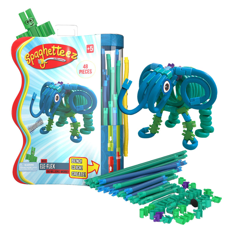 Load image into Gallery viewer, Clics spaghetteez ele-flex olifant flexibele bouwstaafjes, 48dlg.