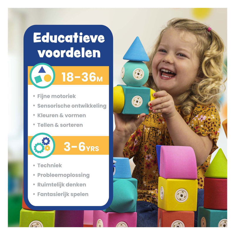 Afbeelding laden in galerijviewer, Blockaroo magnetische foam blokken, 60dlg.