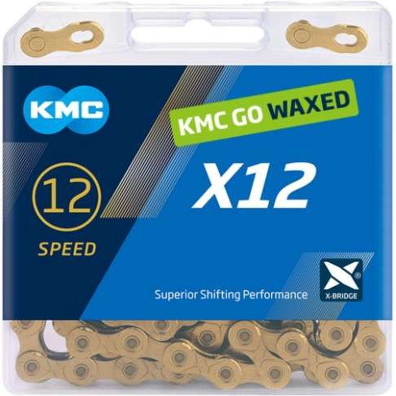 Load image into Gallery viewer, Kmc ketting x12 chain x12 126 links ti-n gold waxed