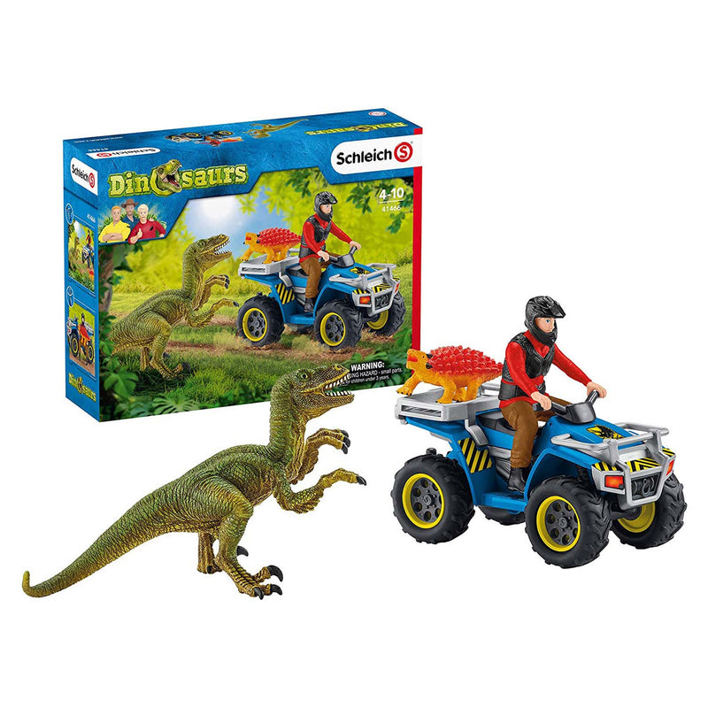 Load image into Gallery viewer, Schleich DINOSAURS Vlucht van Velociraptor op Quad 41466