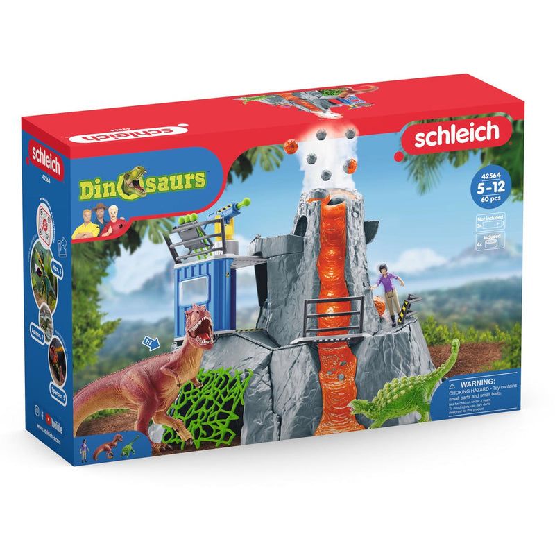 Load image into Gallery viewer, Schleich dinosaurus - de grote vulkaan expeditie - dino speelgoed - kinderspeelgoed - dino speelgoed - t-rex, ankylosaurus en uitbarstende vulkaan - 36 onderdelen