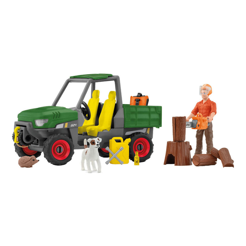 Load image into Gallery viewer, Schleich farm world houtzager met voertuig 42659