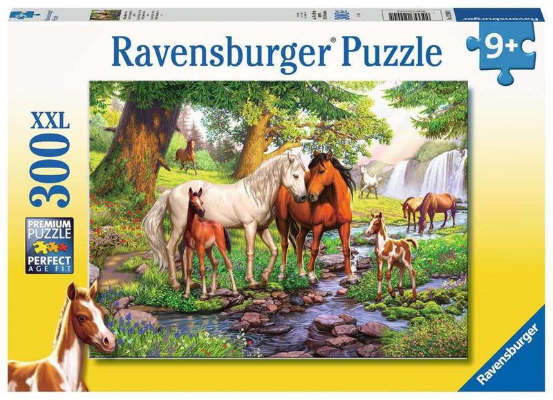 Load image into Gallery viewer, Ravensburger puzzel wilde paarden bij de rivier 300 stukjes