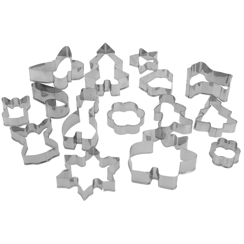 Load image into Gallery viewer, Uitsteekvormenset Kerst RVS, 15st.