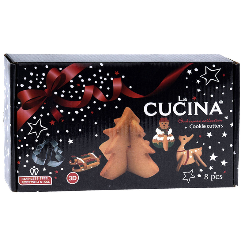 Load image into Gallery viewer, La cucina uitsteekvormenset 3d kerstkoekjes, 8dlg.