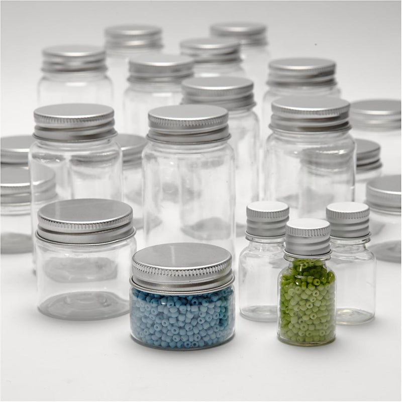Afbeelding laden in galerijviewer, Https: www.cchobby.nl potje-met-schroefdop-h-35-77-mm-d-24-45-mm-13-35-50-100-ml-80-stuk-1-doos