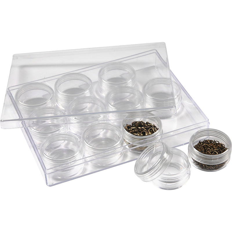 Afbeelding laden in galerijviewer, Https: www.cchobby.nl opslagdoos-met-potjes-h-20-mm-d-35-mm-10-ml-12-stuk-1-set