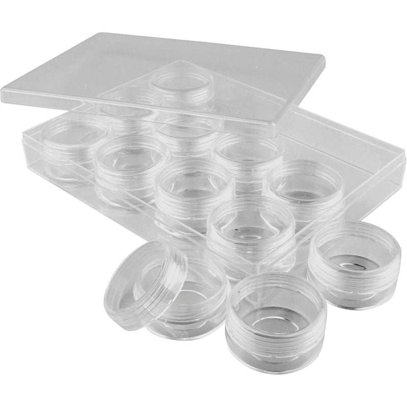 Afbeelding laden in galerijviewer, Https: www.cchobby.nl opslagdoos-met-potjes-h-20-mm-d-35-mm-10-ml-12-stuk-1-set