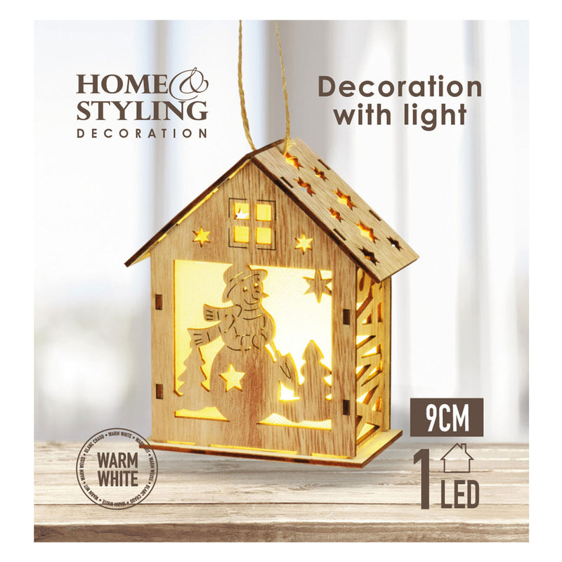 Load image into Gallery viewer, Kersthanger Huisje met LED, 20st.