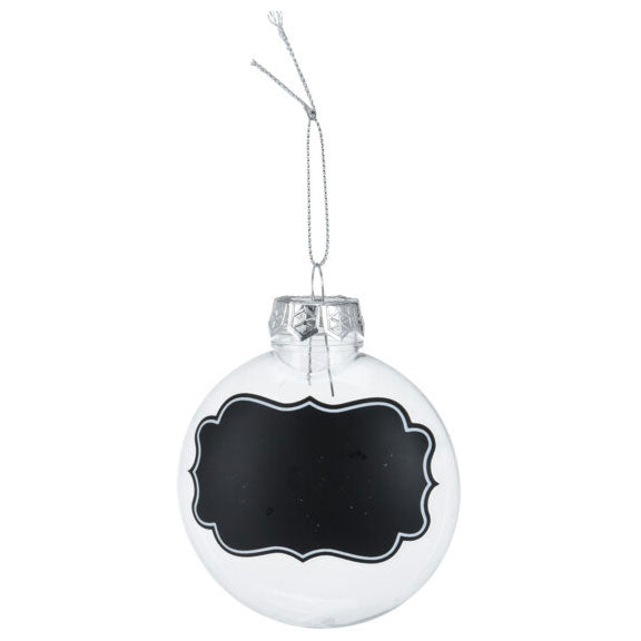 Afbeelding laden in galerijviewer, Transparante kerstballen met krijtlabels, 4st.