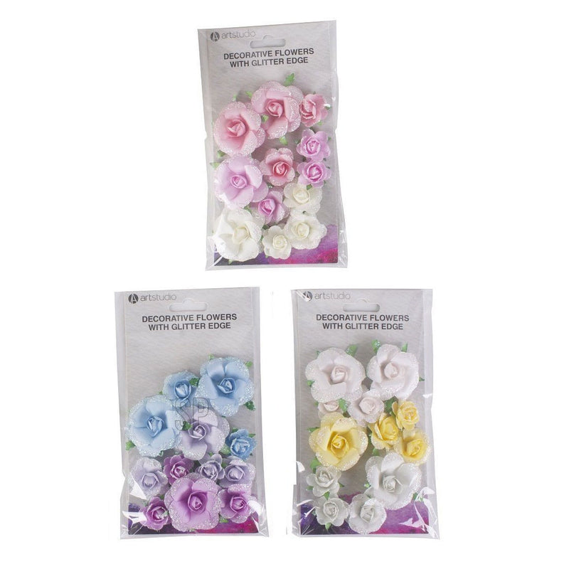 Load image into Gallery viewer, Papieren bloemen met glitters