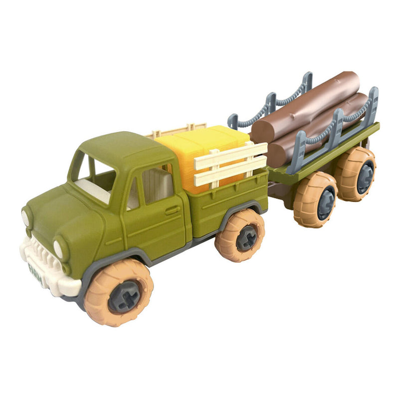 Load image into Gallery viewer, Tractor met aanhanger bruine kar