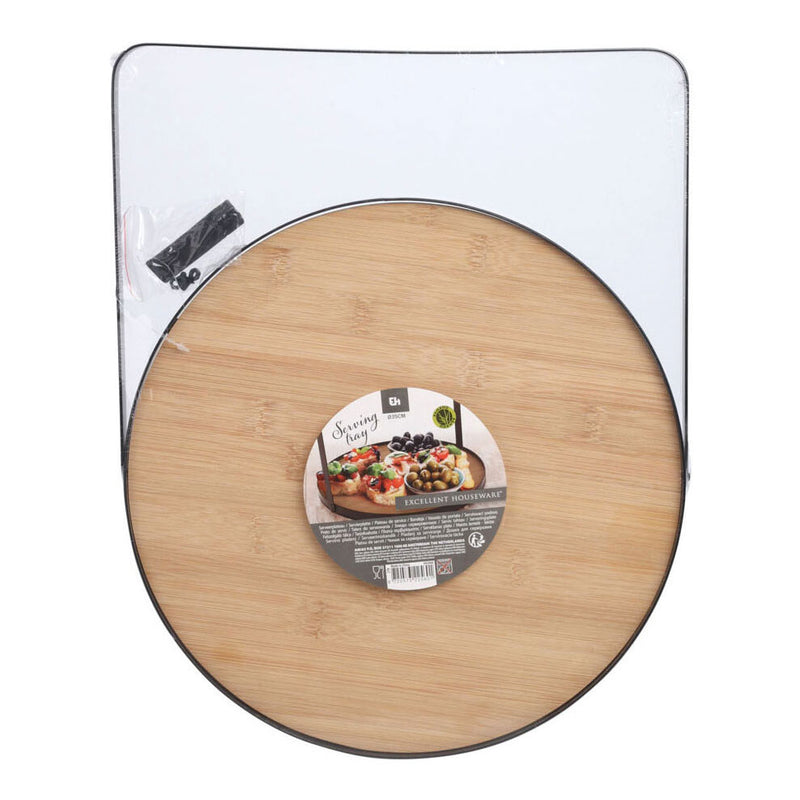 Load image into Gallery viewer, Koopman serveerplateau bamboe metaal, 35cm