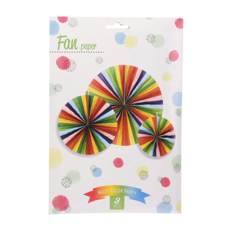 Load image into Gallery viewer, Waaier papier multi kleuren, set van 3