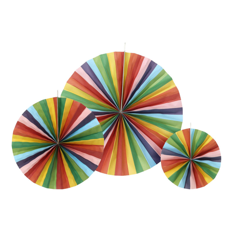 Load image into Gallery viewer, Waaier papier multi kleuren, set van 3