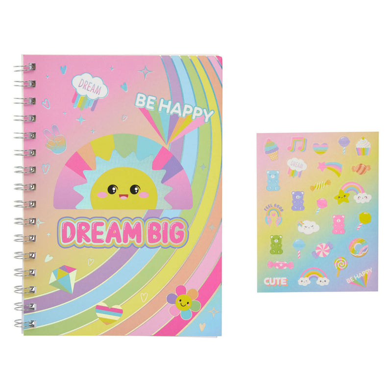 Load image into Gallery viewer, Vrolijke schrijfwarenset - met notitieboek en stickers - 19dlg.