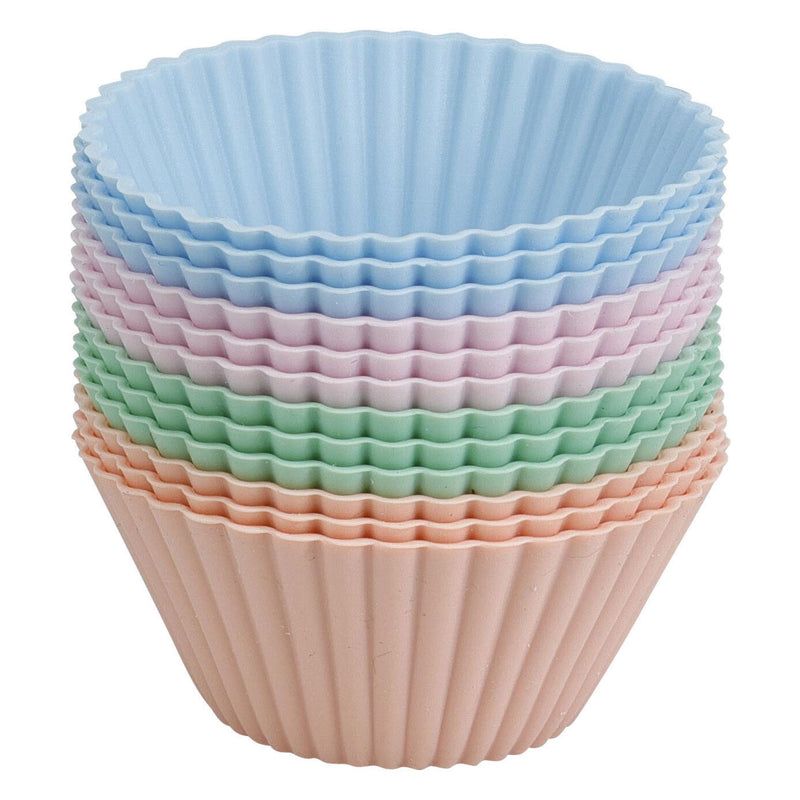 Afbeelding laden in galerijviewer, Set siliconen cupcakevormen 7x3,5cm - 12st.