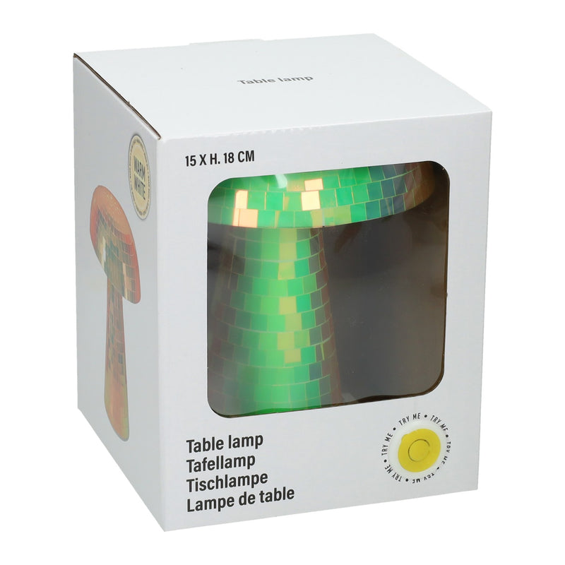 Load image into Gallery viewer, Glazen tafellamp in paddenstoelvorm