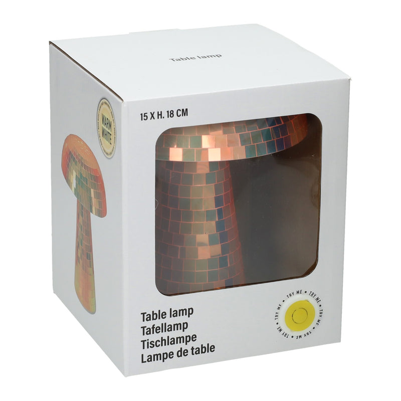 Load image into Gallery viewer, Glazen tafellamp in paddenstoelvorm