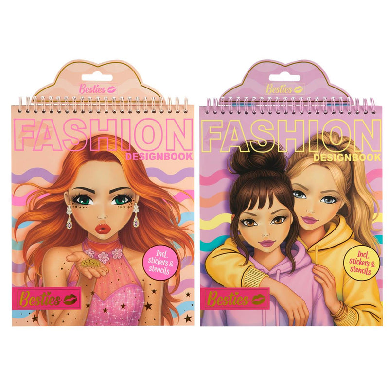 Afbeelding laden in galerijviewer, Besties fashion designer book neon 24x20cm 20 vel 2 assorti