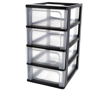 Load image into Gallery viewer, Iris organizer chest ladesysteem - 4 lades - 4 x7l - kunststof - zwart transparant