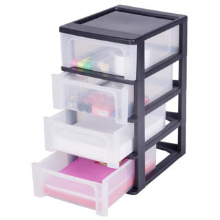Load image into Gallery viewer, Iris organizer chest ladesysteem - 4 lades - 4 x7l - kunststof - zwart transparant