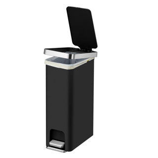 Load image into Gallery viewer, Eko - hana slim pedaalemmer 40 liter - plastic - zwart - prullenbak