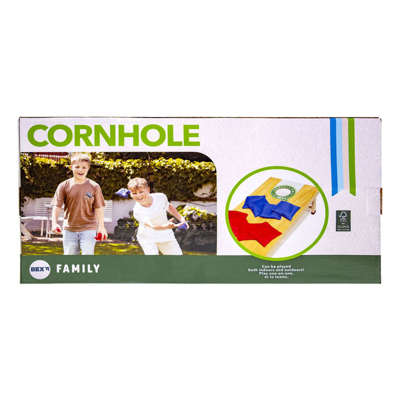 Load image into Gallery viewer, Bex sport bex cornhole family – amerikaans werpspel – bean bag spel – compacte cornhole set met 1 speelbord (60x30x7 cm) – inclusief 8 pittenzakken – vanaf 8 jaar