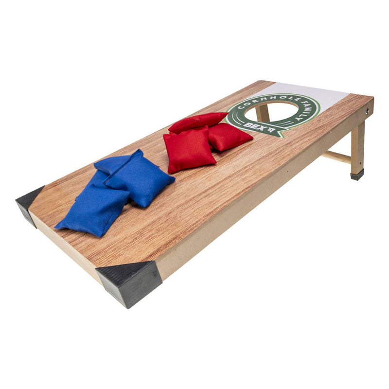 Load image into Gallery viewer, Bex sport bex cornhole family – amerikaans werpspel – bean bag spel – compacte cornhole set met 1 speelbord (60x30x7 cm) – inclusief 8 pittenzakken – vanaf 8 jaar