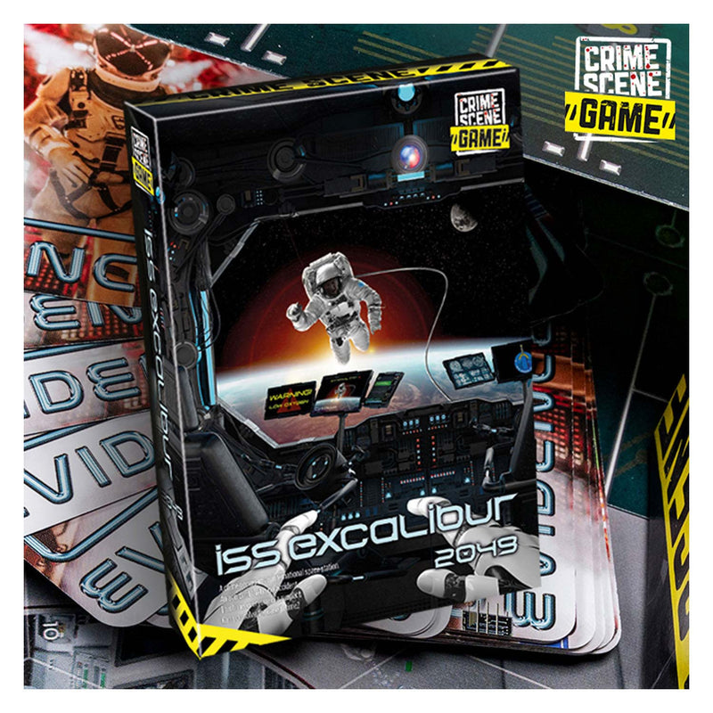 Load image into Gallery viewer, Tactic crime scene iss excalibur 2049 – bordspel – misdaadspel – futuristisch mysterie in de ruimte – diepgaand onderzoek en deductie – crime scene serie – game storm studio – 1 of meer spelers – vanaf 18 jaar
