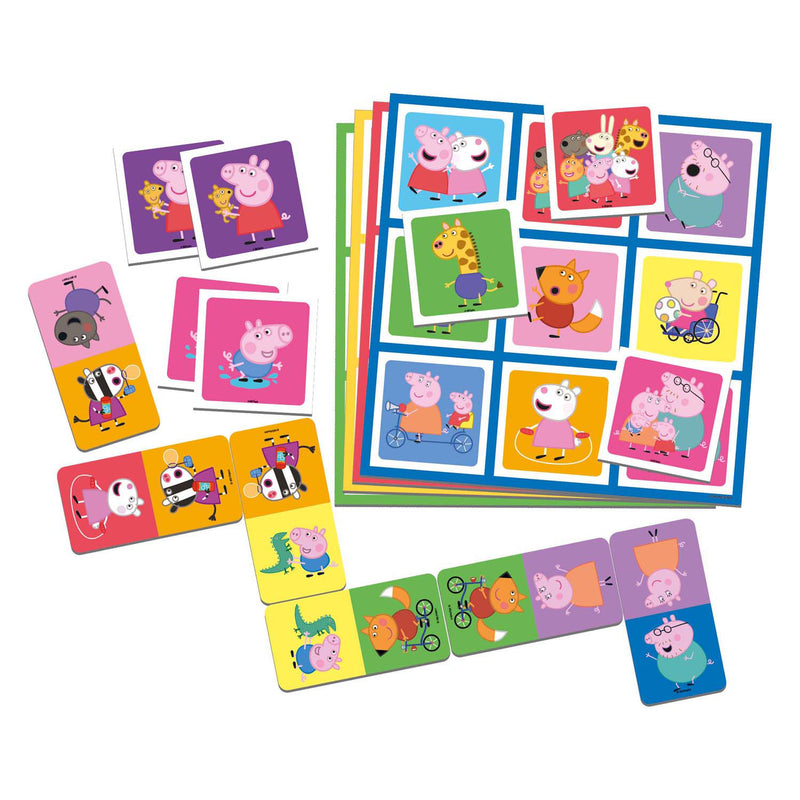 Load image into Gallery viewer, Tactic peppa pig 3-in-1 spellenverzameling – kaartspel – lotto – domino – memo – kinderspel vanaf 4 jaar