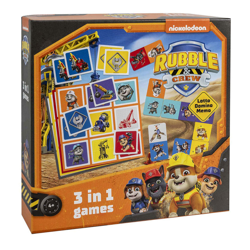 Load image into Gallery viewer, Tactic paw patrol rubble crew 3in1 memo lotto domino