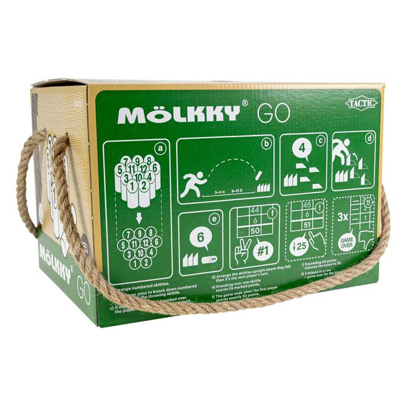Load image into Gallery viewer, Tactic mölkky go – vang- en werpspel - origineel fins houten werpspel in handige draagbare doos – duurzaam grenenhout – met gratis score-app