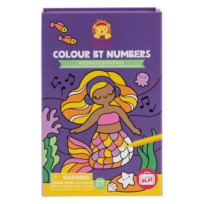 Load image into Gallery viewer, Tiger tribe meeneem colour by numbers mermaids +4 jaar*