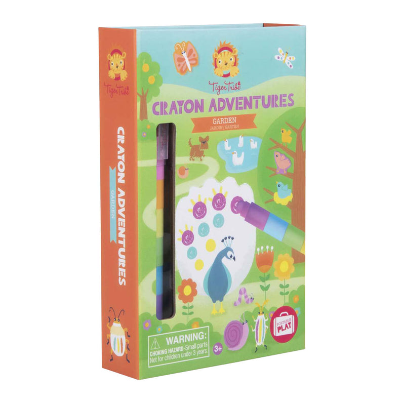 Load image into Gallery viewer, Tiger tribe waskrijt kleurset crayon adventures tuin -