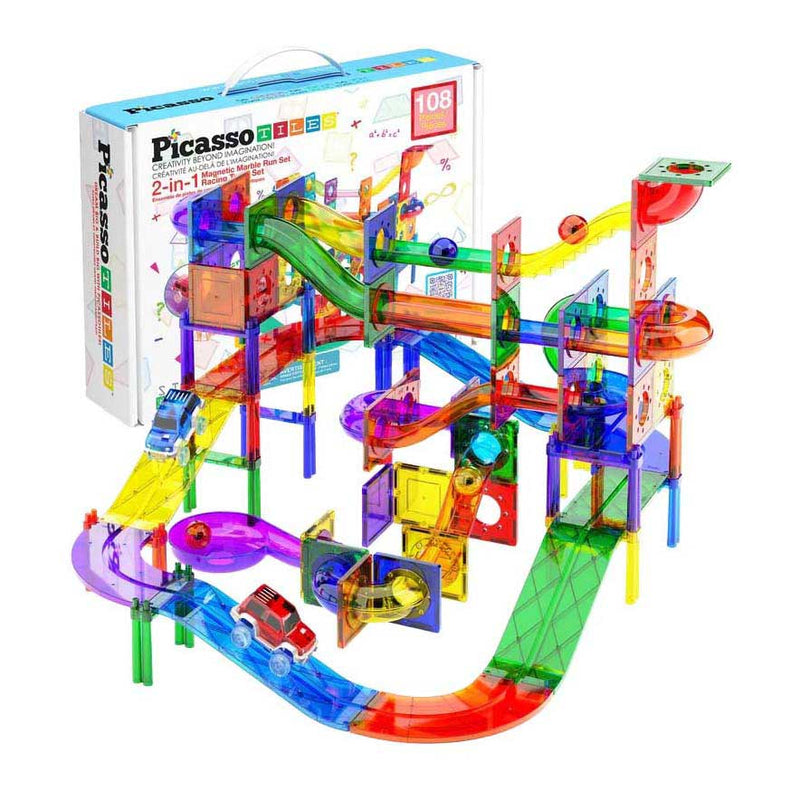 Load image into Gallery viewer, Selecta picassotiles marble run and race track - magnetische bouwtegels - 108dlg.