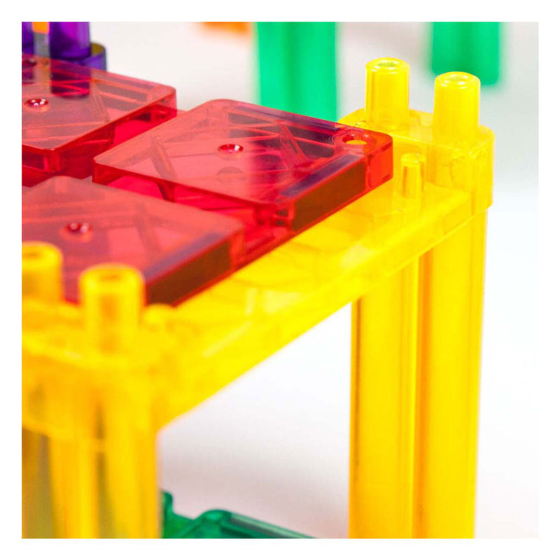 Load image into Gallery viewer, Picasso tiles tactic - constructiespeelgoed - magnetic tiles - magnetische tegels - race track - stem speelgoed - magnetische racebaan met 2 led auto's - 50-delig - vanaf 3 jaar