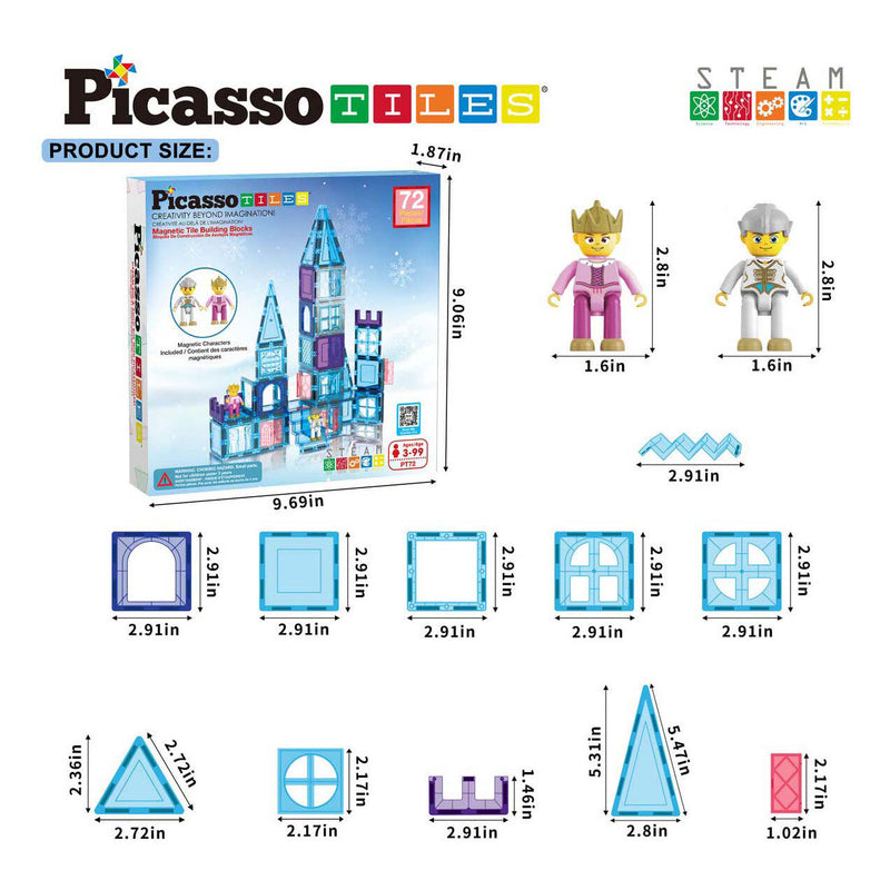 Load image into Gallery viewer, Picasso tiles tactic - constructiespeelgoed - magnetic tiles - magnetische tegels - winter thema - stem speelgoed - creatief bouwspeelgoed - 72-delig - vanaf 3 jaar