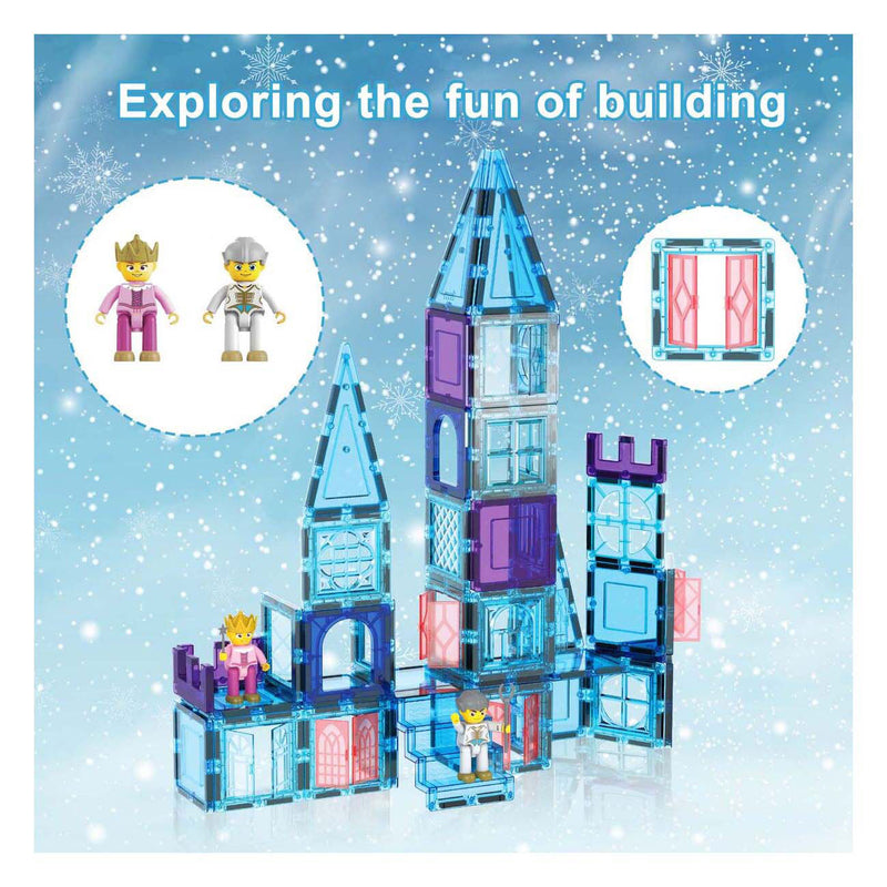 Load image into Gallery viewer, Picasso tiles tactic - constructiespeelgoed - magnetic tiles - magnetische tegels - winter thema - stem speelgoed - creatief bouwspeelgoed - 72-delig - vanaf 3 jaar