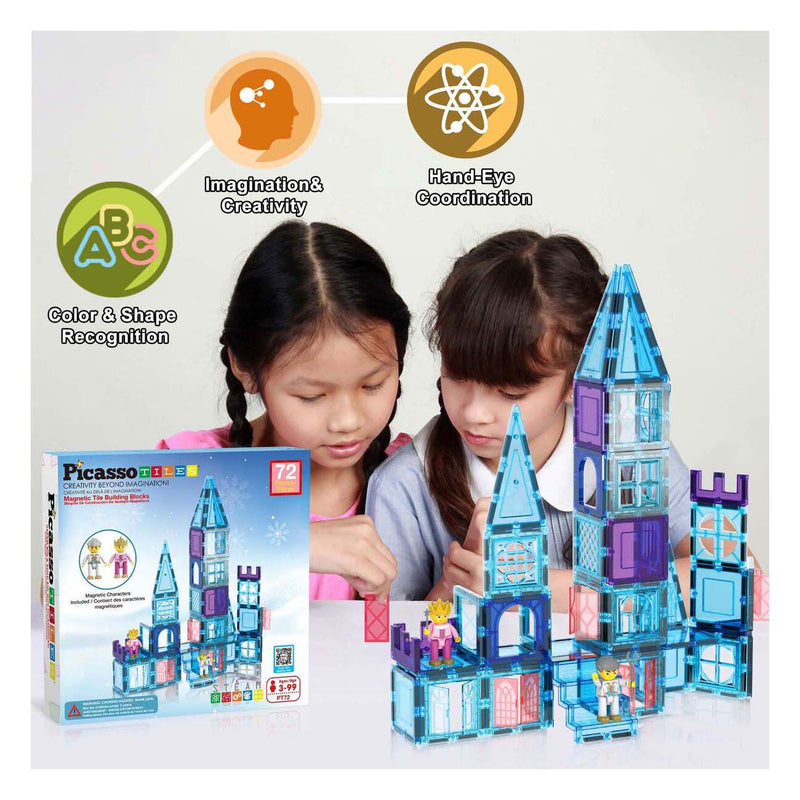 Load image into Gallery viewer, Picasso tiles tactic - constructiespeelgoed - magnetic tiles - magnetische tegels - winter thema - stem speelgoed - creatief bouwspeelgoed - 72-delig - vanaf 3 jaar