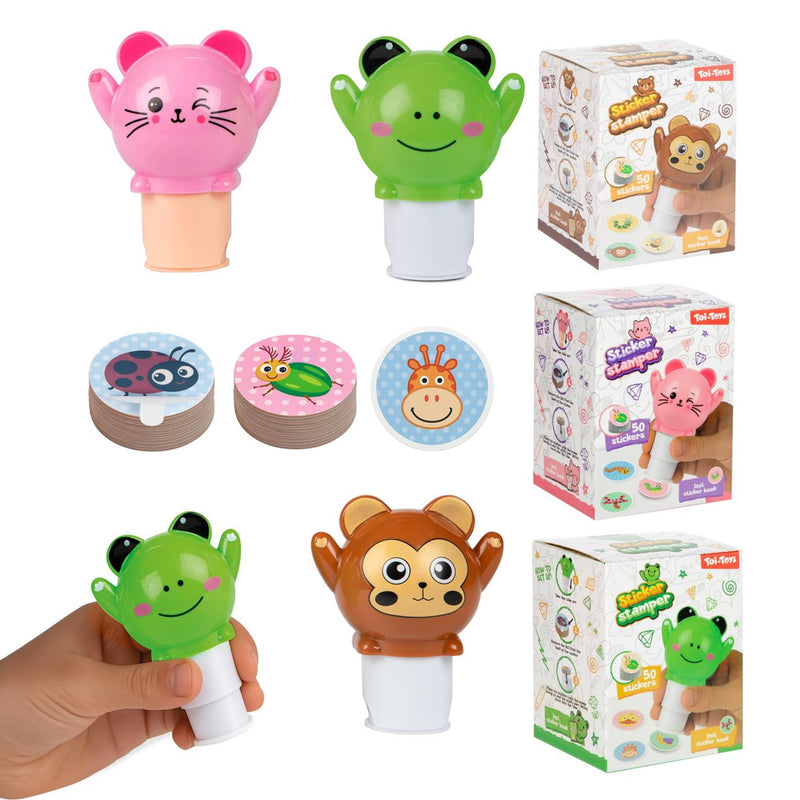 Load image into Gallery viewer, Toi-toys stationary stickermachine -dier- +stickerboek 3ass