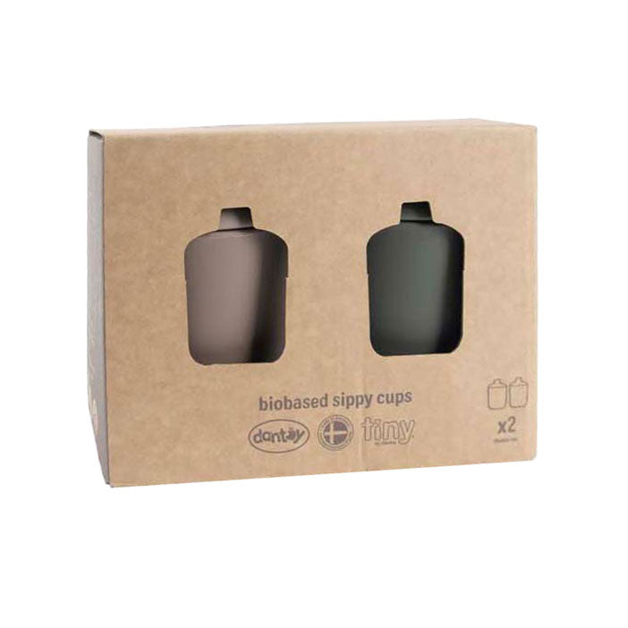 Load image into Gallery viewer, Dantoy anti-knoei drinkbekers mokka olijfgroen, 2dlg.