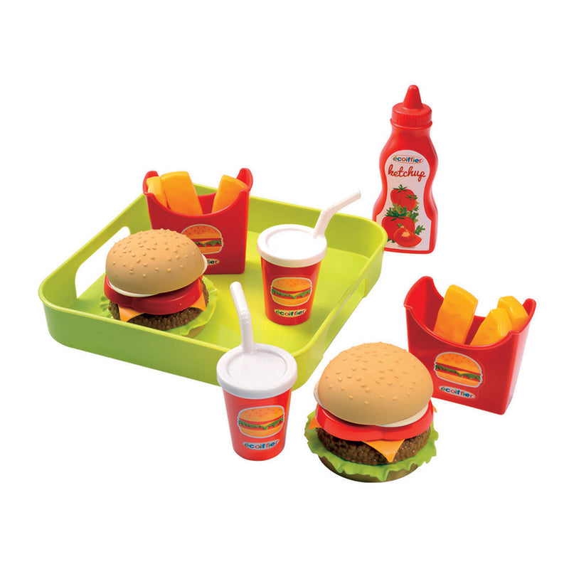Load image into Gallery viewer, Ecoffier eten speelgoedset ecoiffier hamburger tray