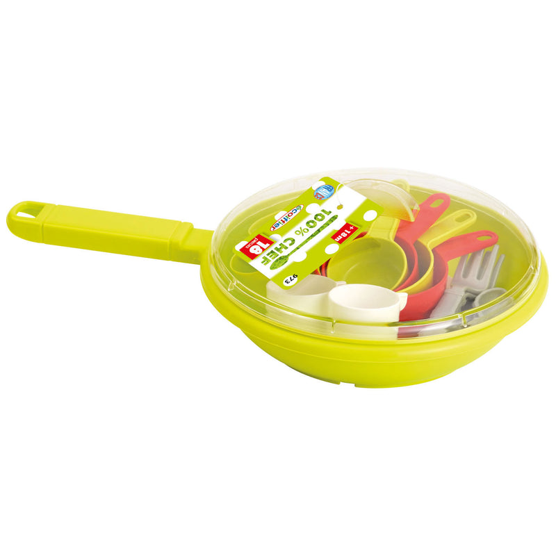 Load image into Gallery viewer, Ecoffier pan met eetset - 18 delig - 32 cm