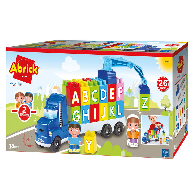 Load image into Gallery viewer, Abrick Vrachtwagen met Kraan en Letters