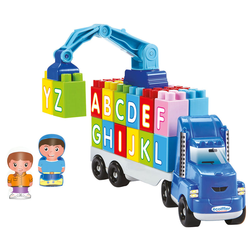 Load image into Gallery viewer, Abrick Vrachtwagen met Kraan en Letters
