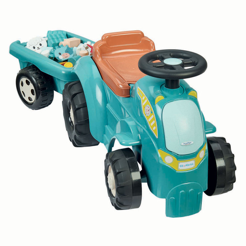 Load image into Gallery viewer, Ecoiffier bb abrick bestuurbare tractor met aanhanger - 15dlg.